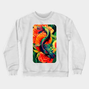 Vintage Colorful Fighter painting Crewneck Sweatshirt